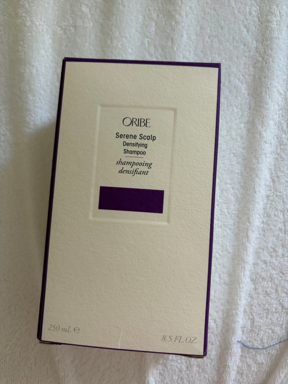 Oribe Serene Scalp Densifying Shampoo — Cream & Purple Box